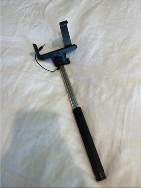 Black and Silver Selfie Stick Phone Holder